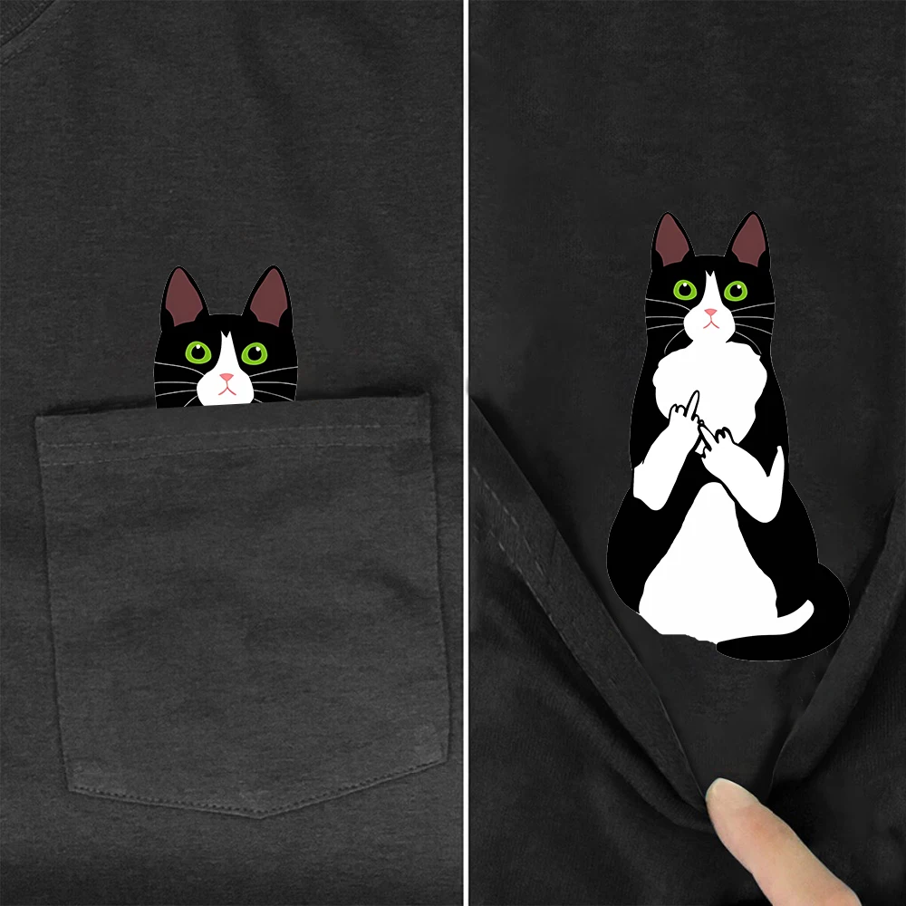 CLOOCL Summer Black Tshirt Middle Finger Cat 3D Printing Pocket Tee Pullover Women Men Short Sleeve Graphic T Shirts
CLOOCL Summer Black Tshirt Middle Finger Cat 3D Printing Pocket Tee Pullover Women Men Short Sleeve Graphic T Shirts