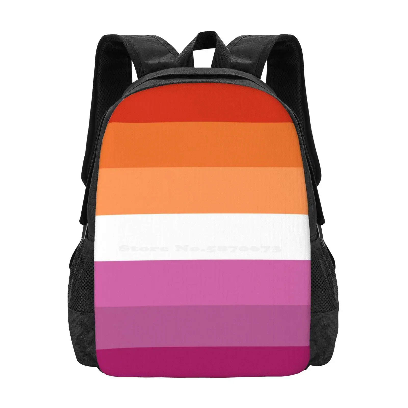

Orange-Magenta Lines / / Lesbian Pride Flag / / Butch Femme Pride Flag Pattern Design Bag Student'S Backpack Lesbian Flag