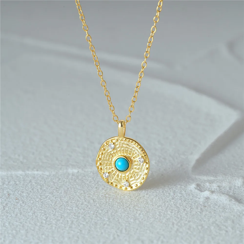 CANNER Real s925 Sterling Silver Sunflower Zircon Turquoise Round Pendant Necklaces Chains For Women Girl Jewelry Gift Collares
CANNER Real s925 Sterling Silver Sunflower Zircon Turquoise Round Pendant Necklaces Chains For Women Girl Jewelry Gift Collares