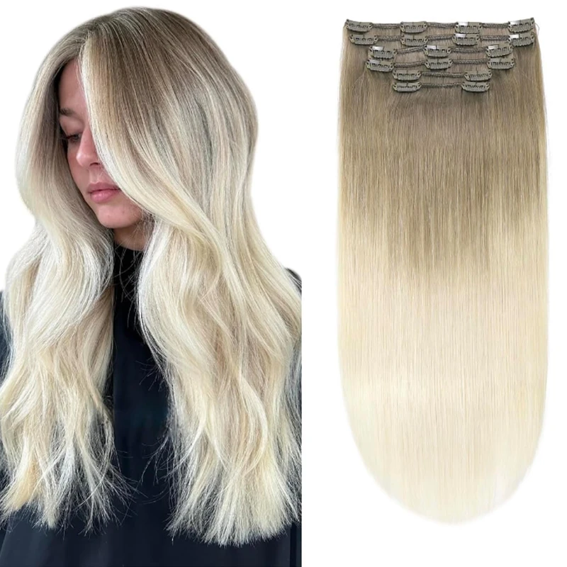 Wholesale Balayage Color 8T60 100% Russian Clip in Hair Extension Human Hair Extension 14-22inch Natural Straight Hair
Wholesale Balayage Color 8T60 100% Russian Clip in Hair Extension Human Hair Extension 14-22inch Natural Straight Hair