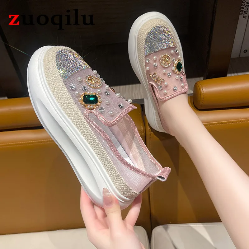 Women casual shoes comfortable summer loafers Diamond decoration fashion women flat platform shoes vulcanized sneakers
Women casual shoes comfortable summer loafers Diamond decoration fashion women flat platform shoes vulcanized sneakers