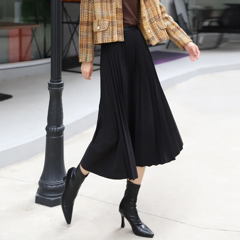 Women's Spring and Autumn Simple High Waist Slim Pleated Skirt Temperament Mid length Organ Mid length Half length Skirt
Women's Spring and Autumn Simple High Waist Slim Pleated Skirt Temperament Mid length Organ Mid length Half length Skirt