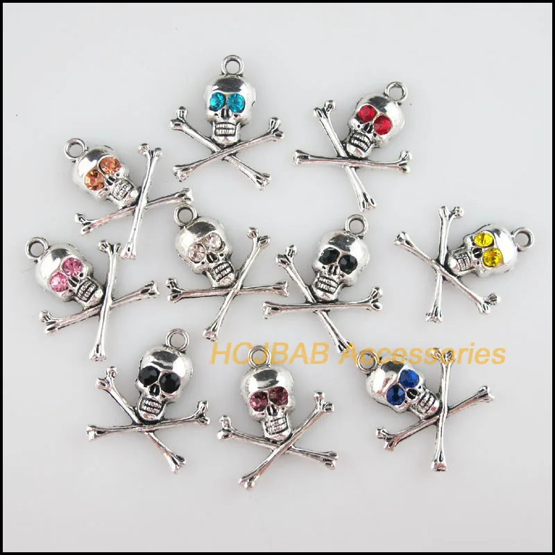 Fashion New 20Pcs Tibetan Silver Plated Retro Halloween Skulls Mixed Crystal Charms Pendants 21x23.5mm
Fashion New 20Pcs Tibetan Silver Plated Retro Halloween Skulls Mixed Crystal Charms Pendants 21x23.5mm