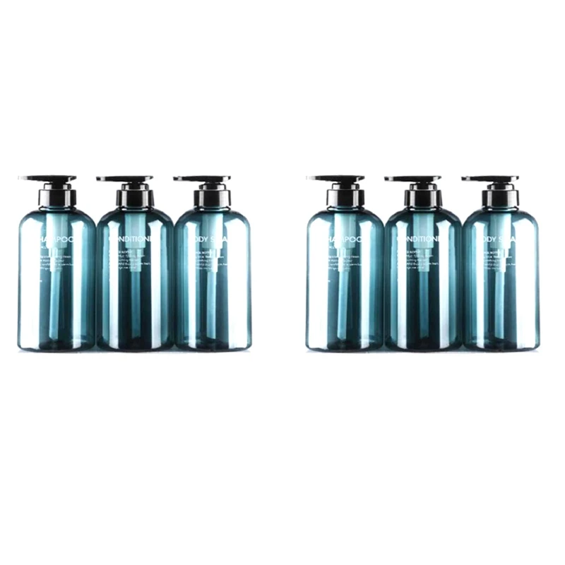 

6Pcs Soap Dispenser Bottle Bathroom Shampoo Bottle Large-Capacity Press Type Lotion Body Soap Empty Bottle 500ML & 300ML