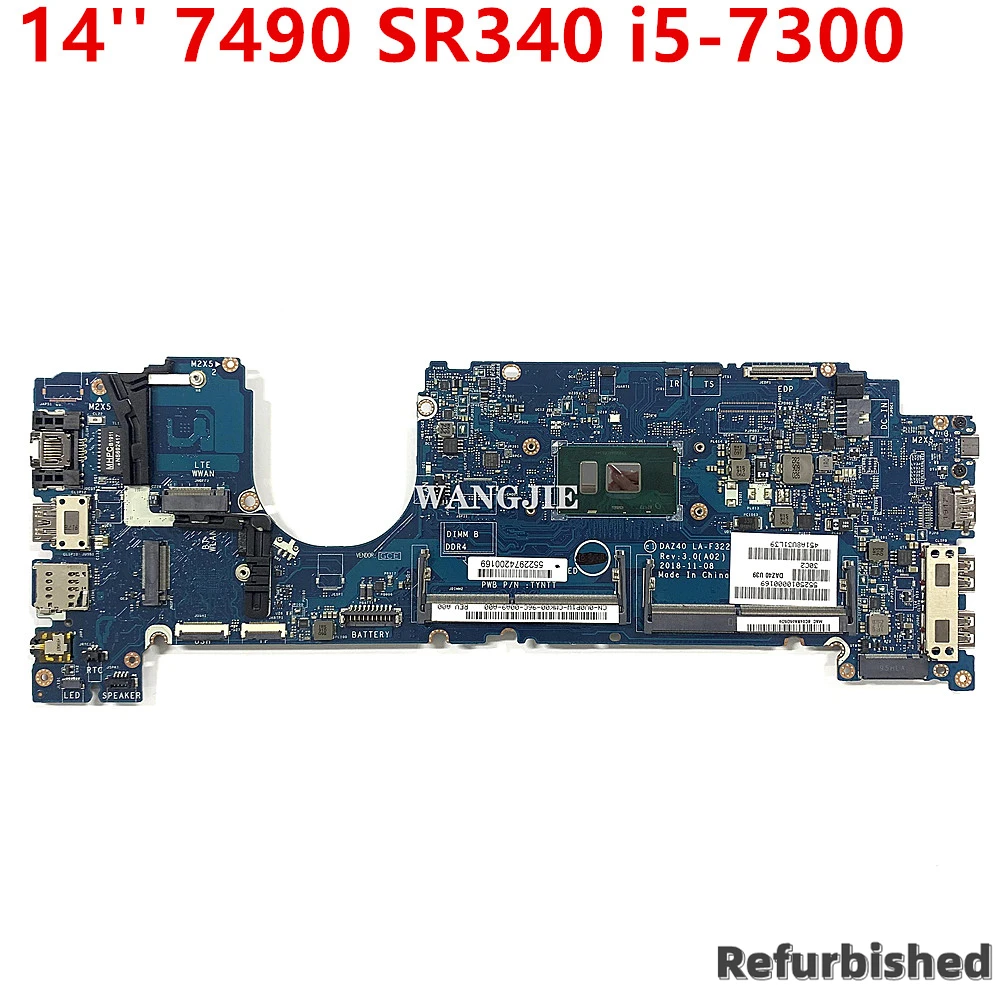 Refurbished For Dell Latitude 14'' 7490 Laptop Motherboard With SR340 i5-7300U 0V0P1W CN-0V0P1W DAZ40 LA-F322P 100% Tested
Refurbished For Dell Latitude 14'' 7490 Laptop Motherboard With SR340 i5-7300U 0V0P1W CN-0V0P1W DAZ40 LA-F322P 100% Tested