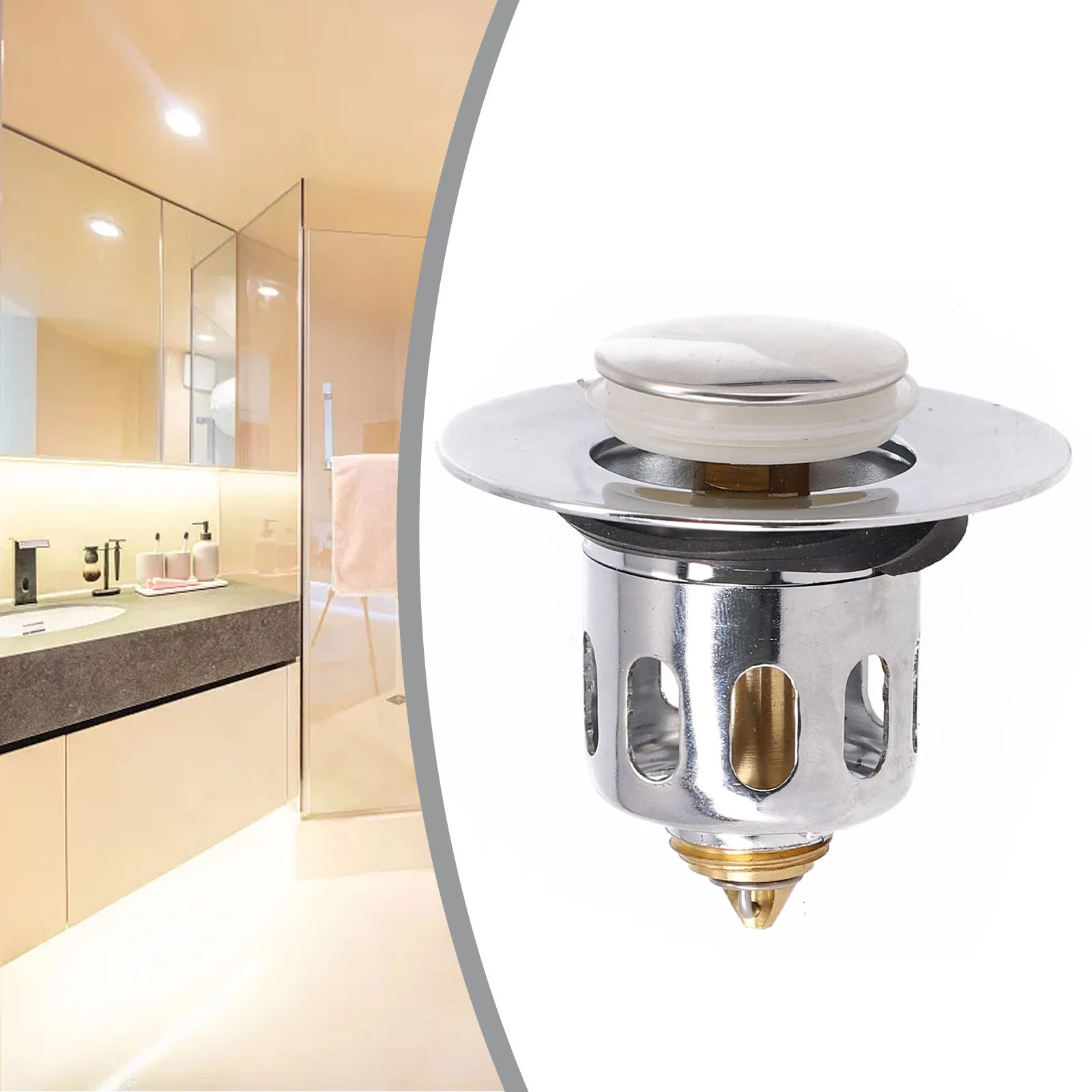 Press Bounce Basin Pop-up Drain Filter Bathroom Shower Sink Filter Plug Wash Basin Hair Sink Strainer Kitchen Bathtub Stopper
Press Bounce Basin Pop-up Drain Filter Bathroom Shower Sink Filter Plug Wash Basin Hair Sink Strainer Kitchen Bathtub Stopper