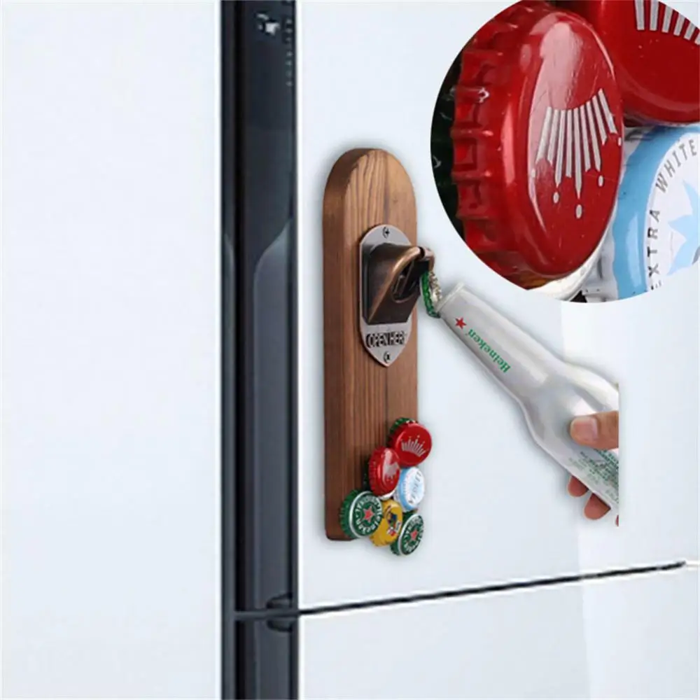 

Новый Магнитный настенный штопор с магнитным уловителем, деревянное крепление для холодильника, гаджеты для домашнего декора, игра «Бросьте»
