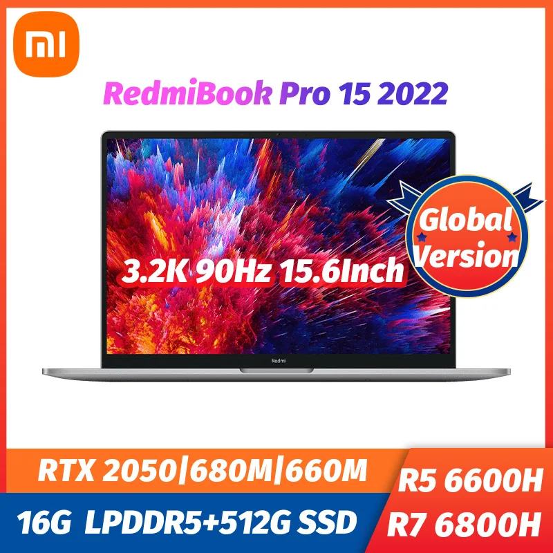 

Xiaomi RedmiBook Pro 15 Laptop 2022 Ryzen R5 6600H/R7 6800H 16G+512G RTX 2050 / AMD 680M/660M 15.6" 3.2K 90Hz Notebook Computer