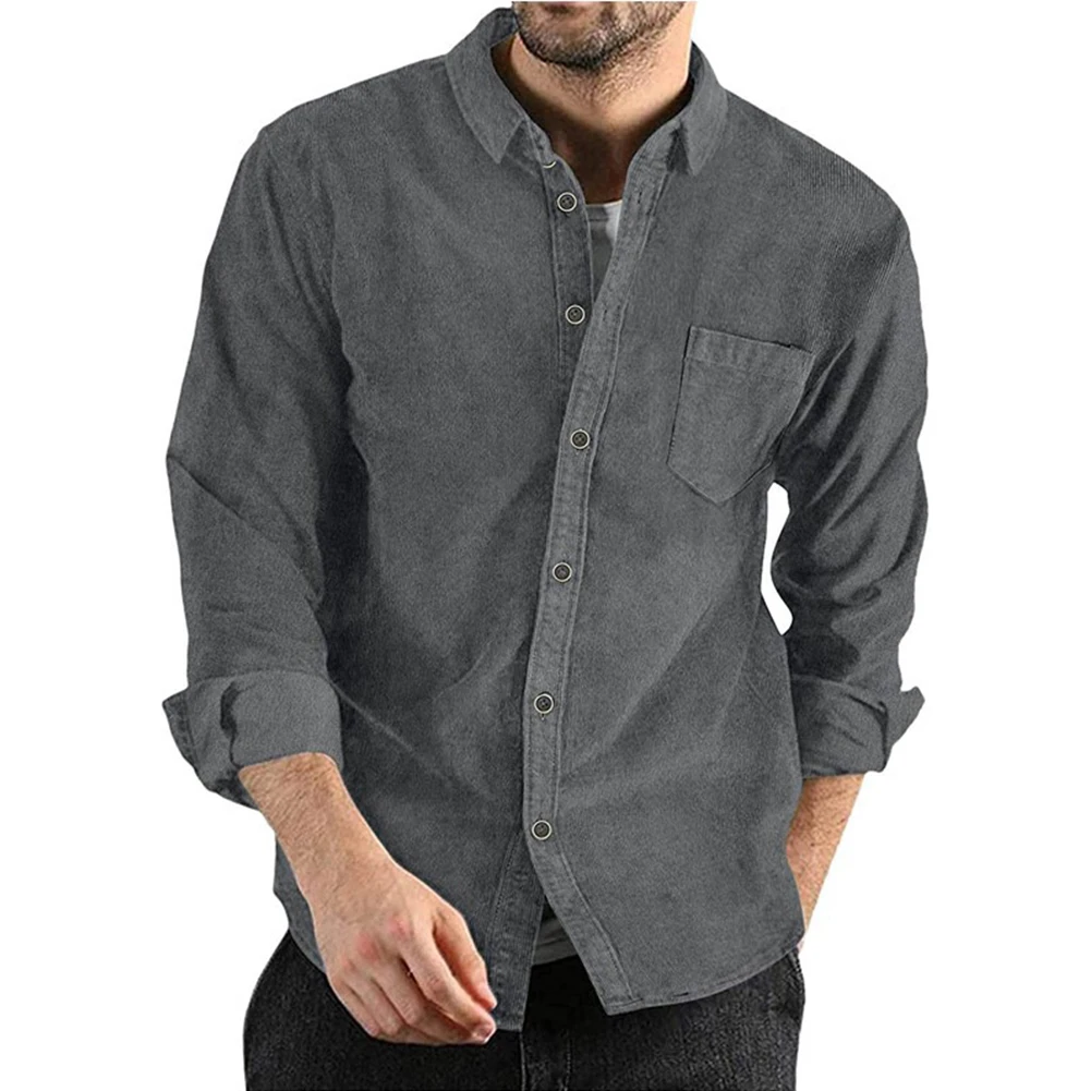 

Мужская Вельветовая блузка, Повседневная рубашка на пуговицах, куртка с длинным рукавом, топы, идеальная сочетание стиля и комфорта