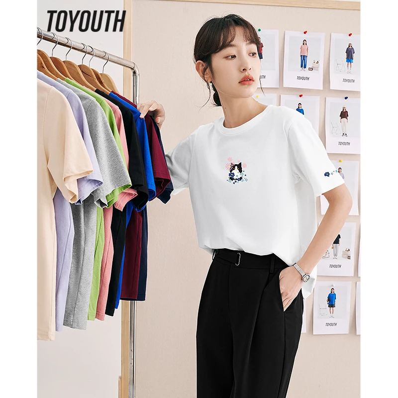 Toyouth Women T-shirt 2023 Summer Short Sleeves Round Neck Loose Tees Cat Flower Print Casual 100% Cotton Multiple Colors Tops
Toyouth Women T-shirt 2023 Summer Short Sleeves Round Neck Loose Tees Cat Flower Print Casual 100% Cotton Multiple Colors Tops