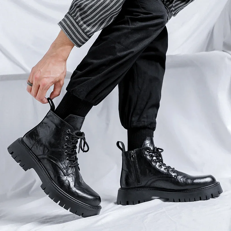British Style Quality Leather Boots Men's High-top Office Formal Boots Fashion Casual Boots New Ankle Outdoor Driving Boots
British Style Quality Leather Boots Men's High-top Office Formal Boots Fashion Casual Boots New Ankle Outdoor Driving Boots