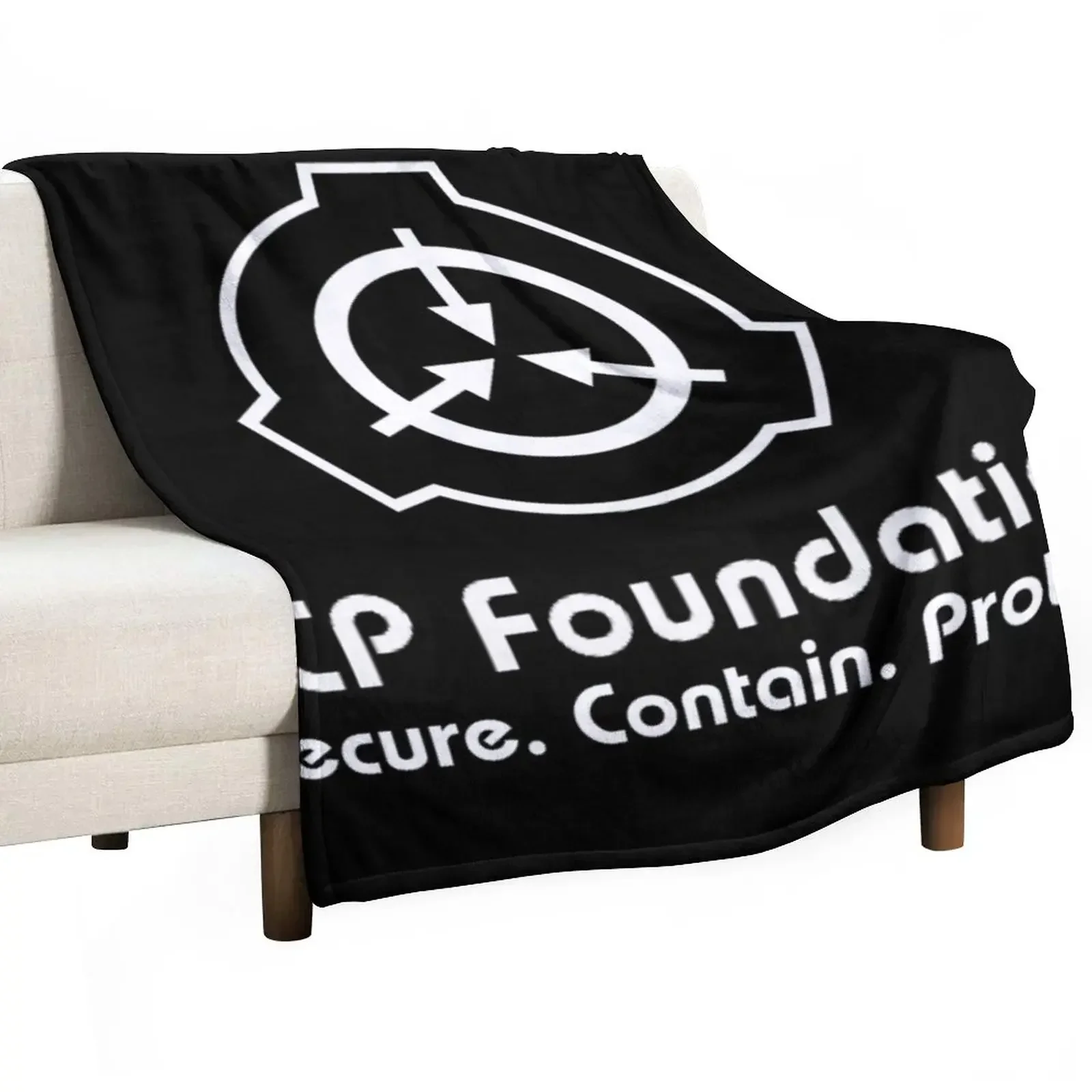 

SCP Secure. Contain. Protect (Black) Throw Blanket Extra Large Throw wednesday Baby Blankets