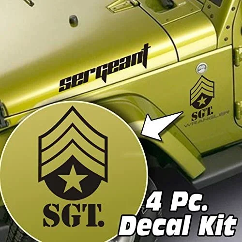 For 4 Piece Side Hood & Fender Decal Kit Fits Jeep Wrangler LJ TJ JK JKU - Sergeant Badge Gray Stickers
For 4 Piece Side Hood & Fender Decal Kit Fits Jeep Wrangler LJ TJ JK JKU - Sergeant Badge Gray Stickers