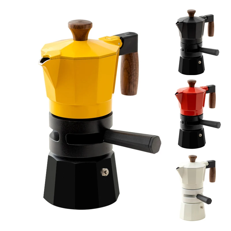 

Custom New style Double valve Constant Temperature Stovetop Espresso Coffeemaker Mocha Maker Aluminum Mokapot Coffee Moka Pot