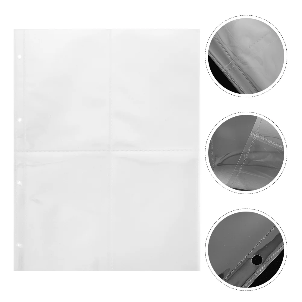 

20 Sheets Transparent Storage Photo Album Pages for Binders Clear Book Replacements Pp Postcard Sleeves Practical