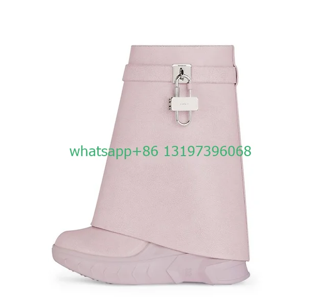 Lady shark pink padlock knee boots platform slip-on ankle boots metal sliver design Y2K style boots Gothic shoes size 36-43
Lady shark pink padlock knee boots platform slip-on ankle boots metal sliver design Y2K style boots Gothic shoes size 36-43