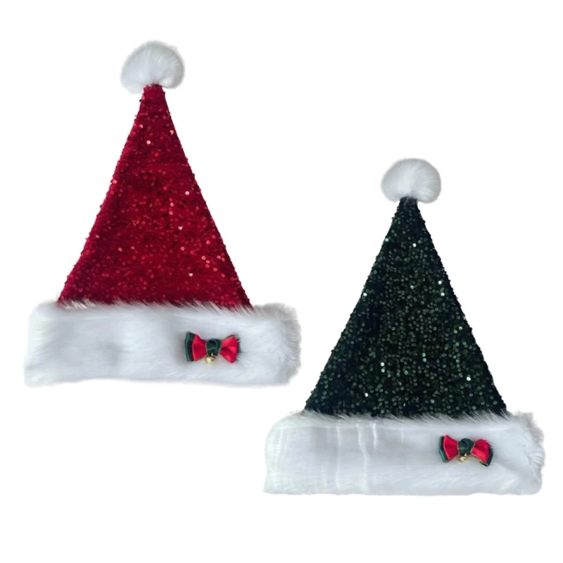 

MerryChristmas Santa Cap Plush Bobble Hat Happy New Year Party Props Decoration
