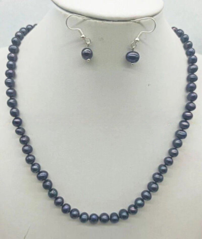 

Ожерелье и серьги из натурального пресноводного культивированного жемчуга, 7-8 мм, 16-24 дюйма