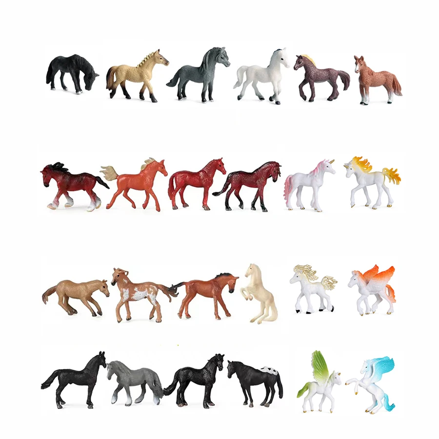 

Simulation Tiny Horse Figurines,Flying Horses Unicorn Small Toy Figures for Birthday Party Christmas Collectible Model Gift