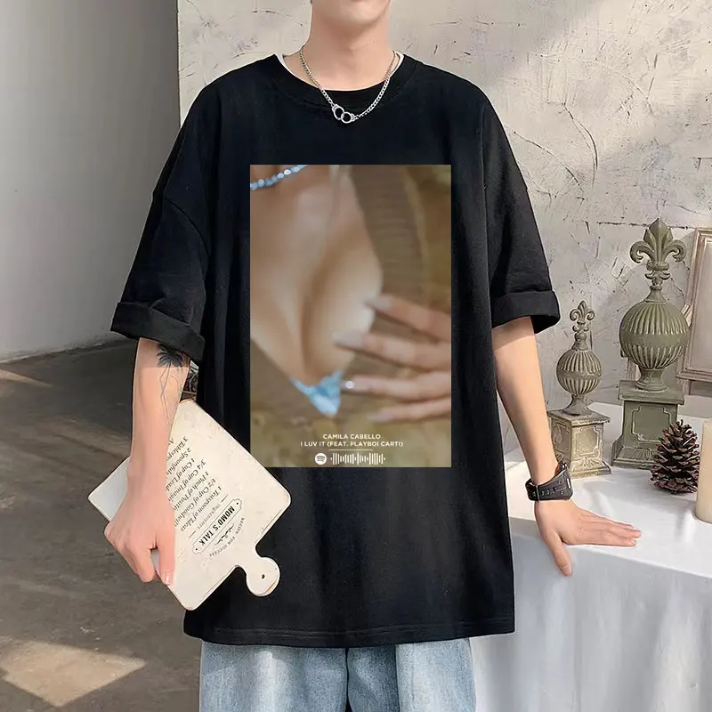 Rapper Playboi Carti and Camila Cabello I Luv It Album Cover Graphic T-Shirts Men Hip Hop Fashion Tees Men's Casual Loose Tshirt
Rapper Playboi Carti and Camila Cabello I Luv It Album Cover Graphic T-Shirts Men Hip Hop Fashion Tees Men's Casual Loose Tshirt