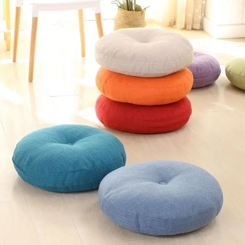 

Round Cotton Linen Cushion for Car and Office Chair, Durable Cushion, Super Thick, Home Decor, 50cm, 19.6in, 1PC