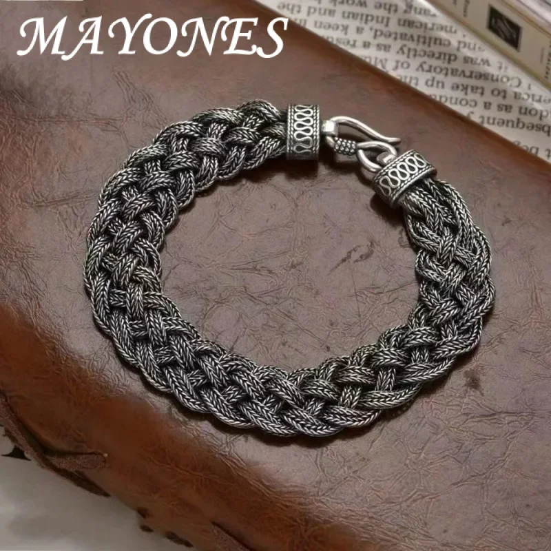 MAYONES Новинка S925 Стерлинговое Серебро винтажная мода ручная работа двойная плетеная Тройная Многожильная искусственная Мужская
MAYONES Новинка S925 Стерлинговое Серебро винтажная мода ручная работа двойная плетеная Тройная Многожильная искусственная Мужская