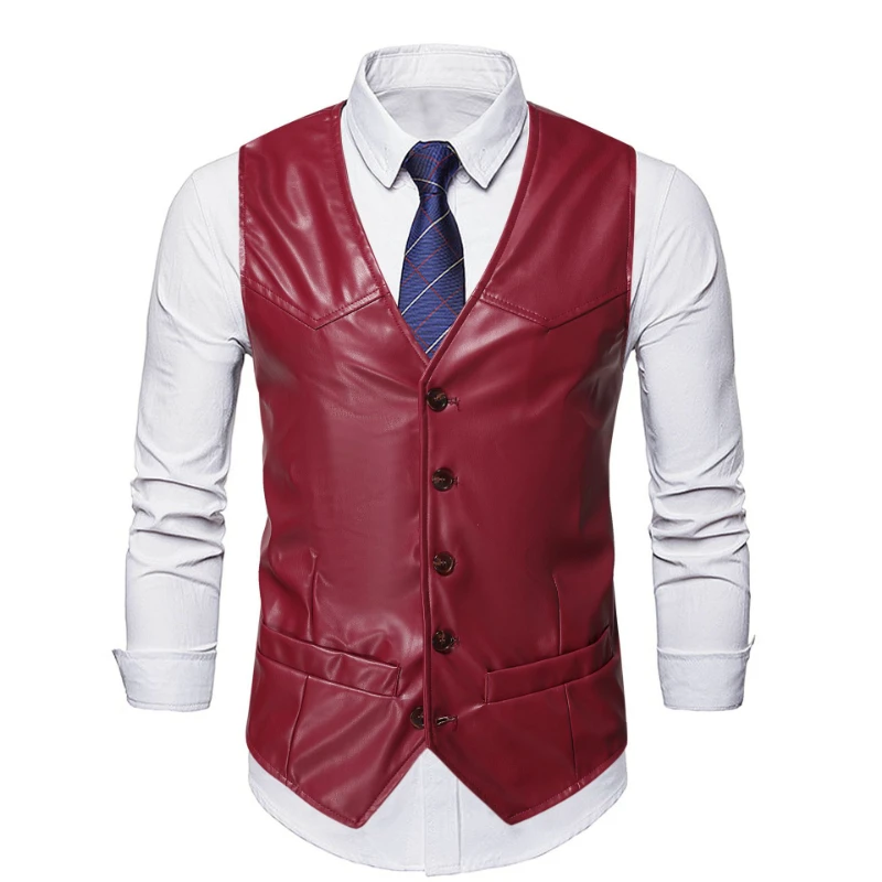 2023PU leather vest European and American fashion retro men's vest casual leather vest men's clothing
2023PU leather vest European and American fashion retro men's vest casual leather vest men's clothing