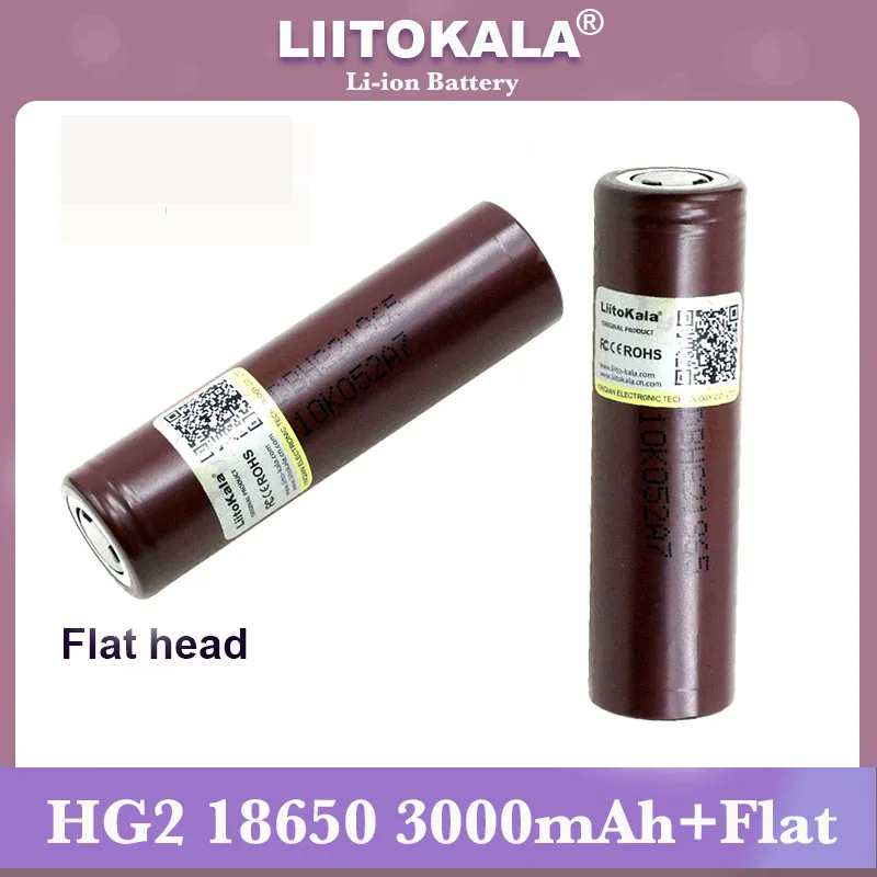 

LiitoKala 100% New Original HG2 18650 3000mAh battery 18650HG2 3.6V discharge 20A dedicated For electrical tools Power batteries