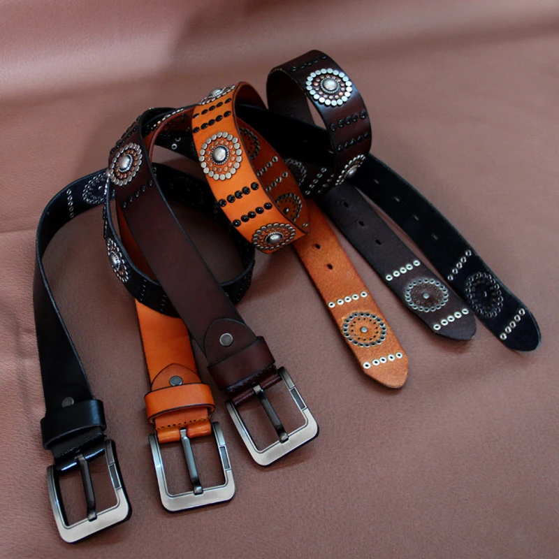Genuine Leather Belts Novelty Designed Personally Gift for Man Geometry Decoration for Jeans Top Layer Rivet Punk Male Belt
Genuine Leather Belts Novelty Designed Personally Gift for Man Geometry Decoration for Jeans Top Layer Rivet Punk Male Belt