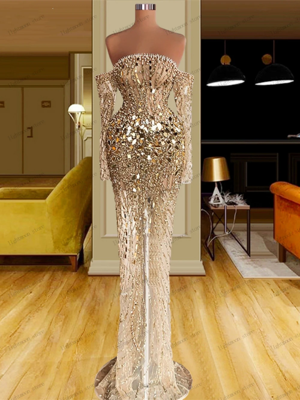 Glitter Prom Dress Graceful Evening Dresses For Women 2024 Scalloped Full Sleeves Ball Gowns Shiny Sequin Robes Vestidos De Gala
Glitter Prom Dress Graceful Evening Dresses For Women 2024 Scalloped Full Sleeves Ball Gowns Shiny Sequin Robes Vestidos De Gala