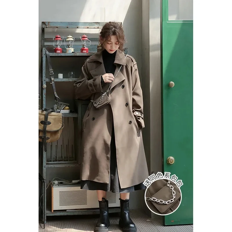 2023 New Spring Autumn Windbreaker Women's Popular Slim British Trench Coat Detachable Belt Korean Mid-length Coat Female Jacket
2023 New Spring Autumn Windbreaker Women's Popular Slim British Trench Coat Detachable Belt Korean Mid-length Coat Female Jacket