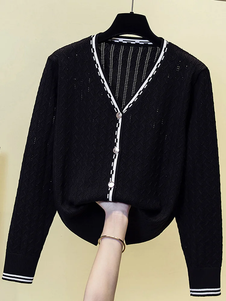 2023 Autumn New Long Sleeve Knitted Sweater Women V-neck Jumper Sweaters Women Hollow Out Loose Office Lady Casual Pullover
2023 Autumn New Long Sleeve Knitted Sweater Women V-neck Jumper Sweaters Women Hollow Out Loose Office Lady Casual Pullover
