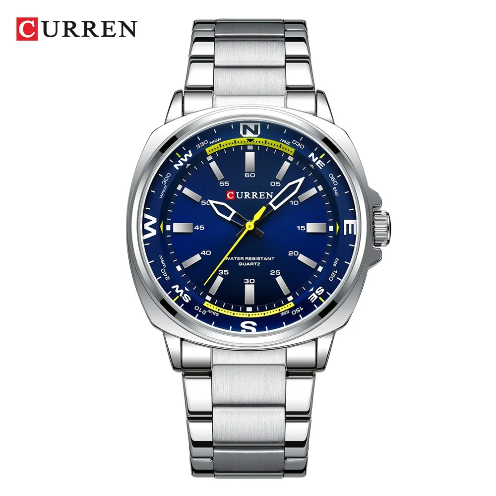 

Men's Watch CURREN Brand Simple Casual Stainless Steel Braclete Quartz Wristwatches Waterproof Clock Luxury Design Reloj Hombre