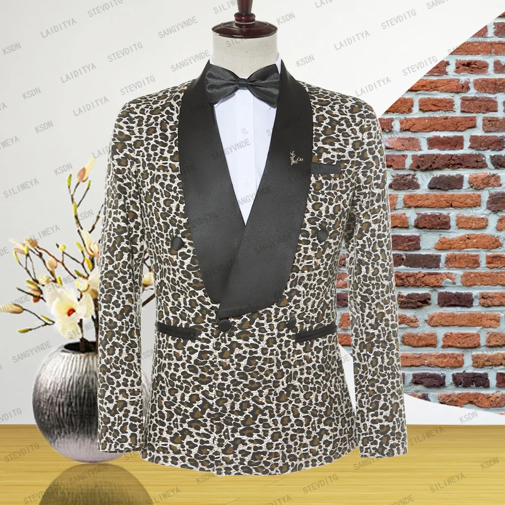 Blazer for Men Black Shawl Lapel Leopard Print Business Coat Jacket Double Breasted Slim Fit Casual Spring Terno
Blazer for Men Black Shawl Lapel Leopard Print Business Coat Jacket Double Breasted Slim Fit Casual Spring Terno