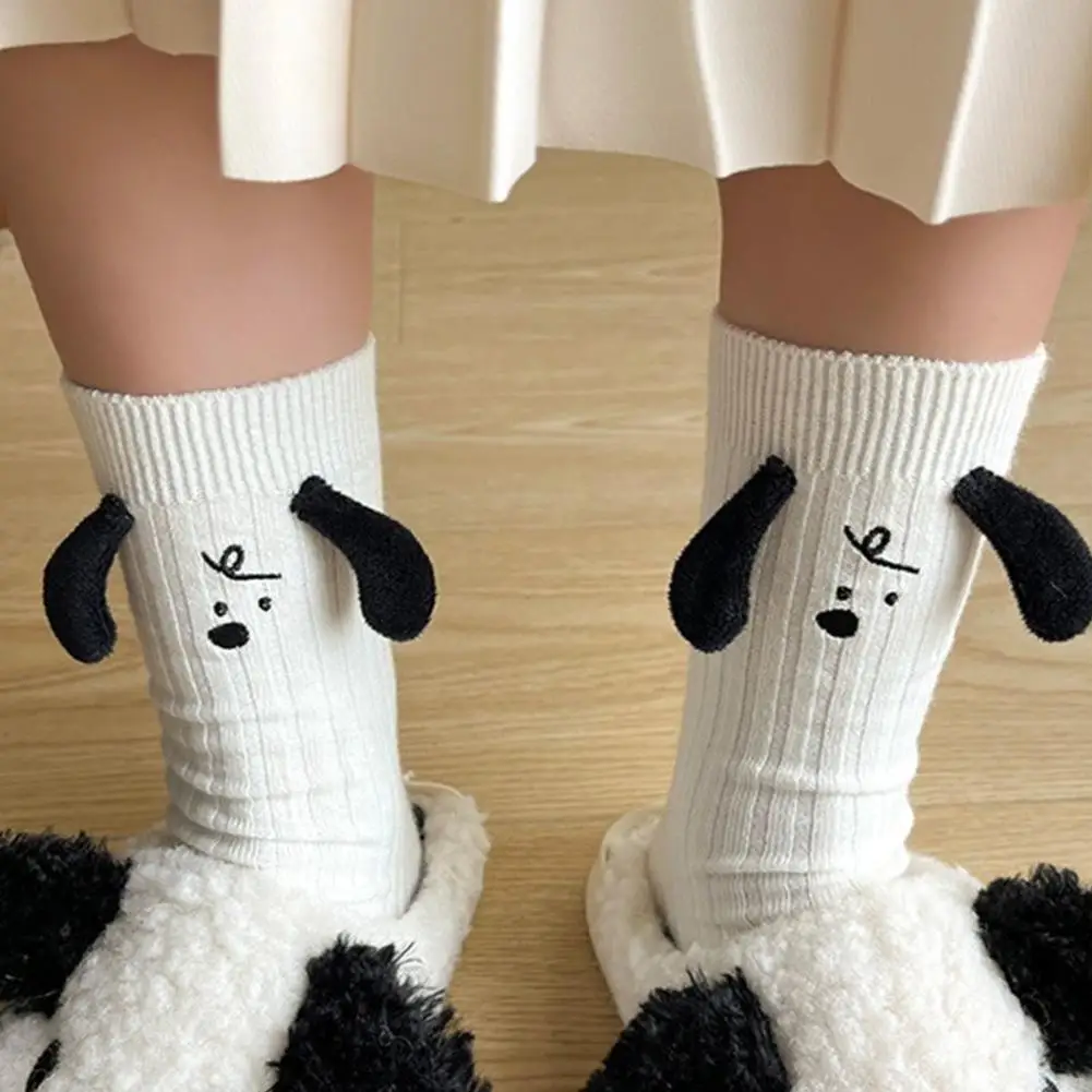 

3D Doll Socks Children's Cartoon Socks Eared Puppy Socks Versatile White Floor Socks Japanese Fashion Cute Funny Socks Harajuku