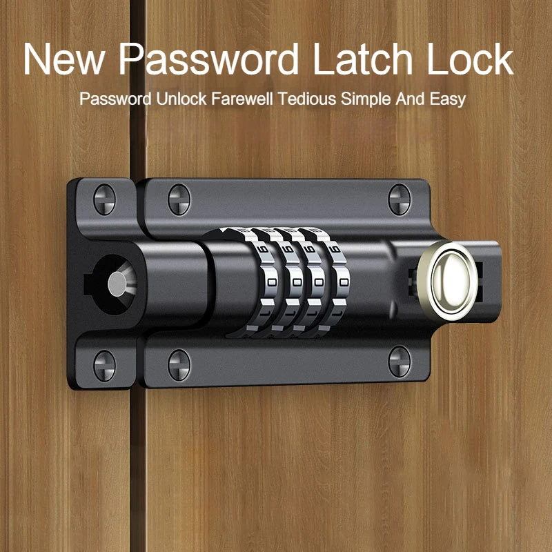 

New Knob Combination Latch Password Lock Metal Anti-theft Waterproof Durable Latch Door Bolt Combination Digital Padlock Ing
