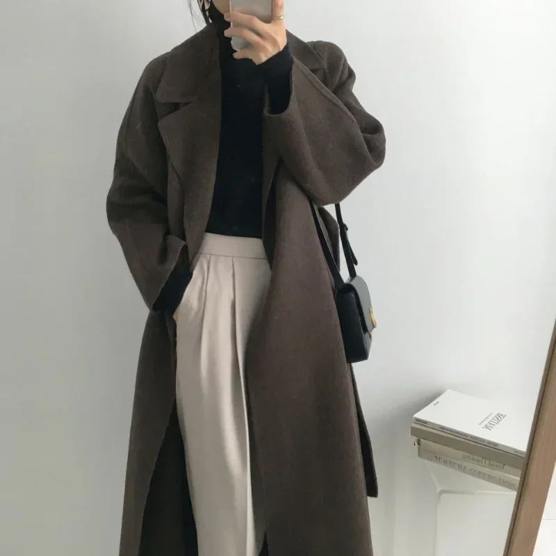 French Lazy Style Warm Female Fresh Winter 2022 Classical Belt Retro Loose Women Woolen Coats Chic Casual Long Coat Long 2022
French Lazy Style Warm Female Fresh Winter 2022 Classical Belt Retro Loose Women Woolen Coats Chic Casual Long Coat Long 2022