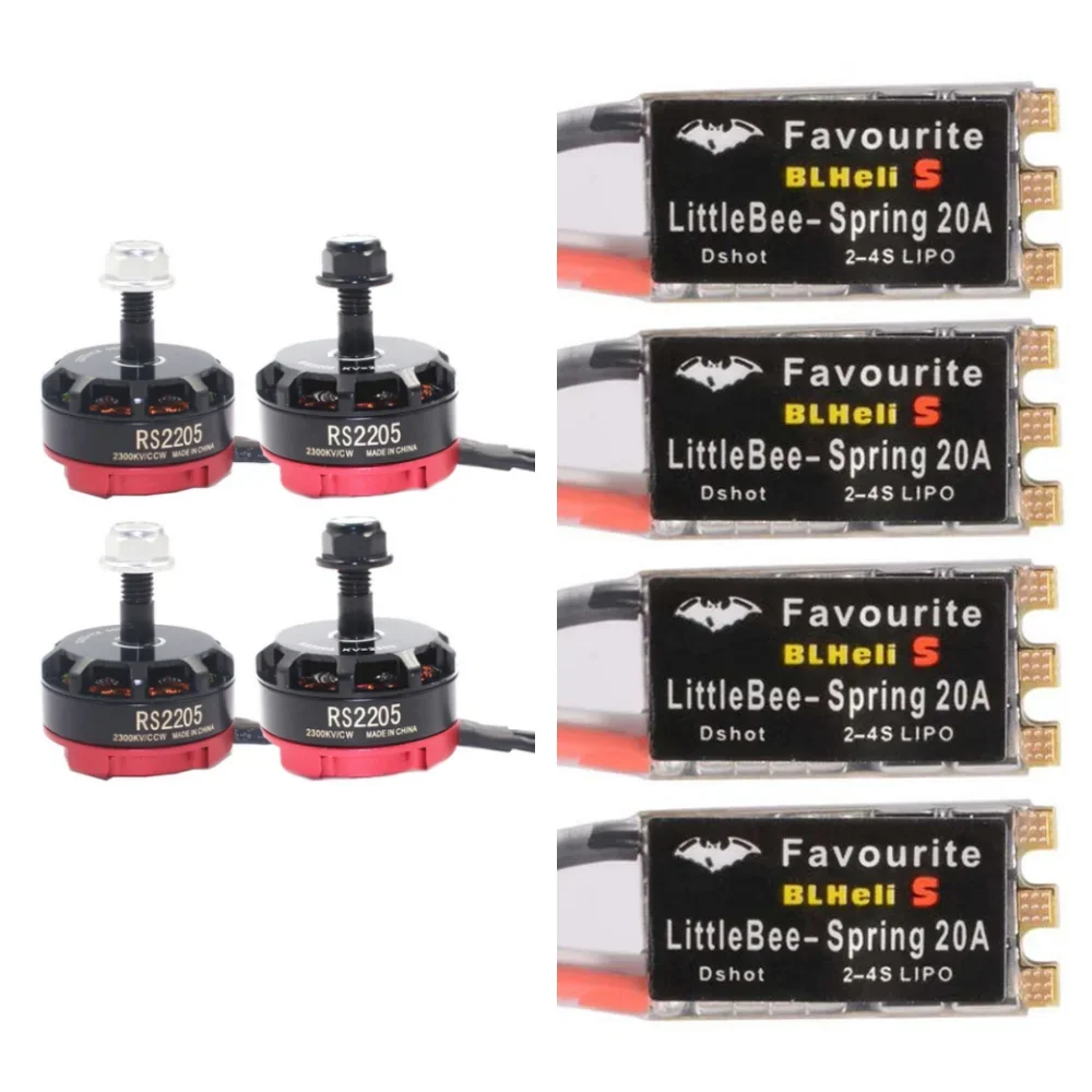 

RS2205 2300KV CW CCW Brushless Motor With LittleBee 20A/30A BLHeli_S ESC For FPV RC QAV250 X210 Racing Drone Multicopter