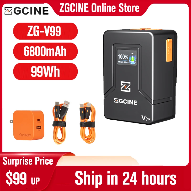 ZGCINE ZG V99 V Mount Battery ZG-V99 V-Lock Lithium Battery Power Bank for DSLR Cameras Video Lights Smartphones Laptops Monitor
ZGCINE ZG V99 V Mount Battery ZG-V99 V-Lock Lithium Battery Power Bank for DSLR Cameras Video Lights Smartphones Laptops Monitor