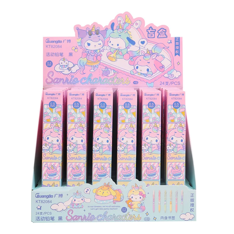 24 pcs/lot Sanrio Kuromi Melody Cinnamoroll Mechanical Pencil Cute 0.5MM Drawing Writing Automatic Pen School Office Supplies
24 pcs/lot Sanrio Kuromi Melody Cinnamoroll Mechanical Pencil Cute 0.5MM Drawing Writing Automatic Pen School Office Supplies