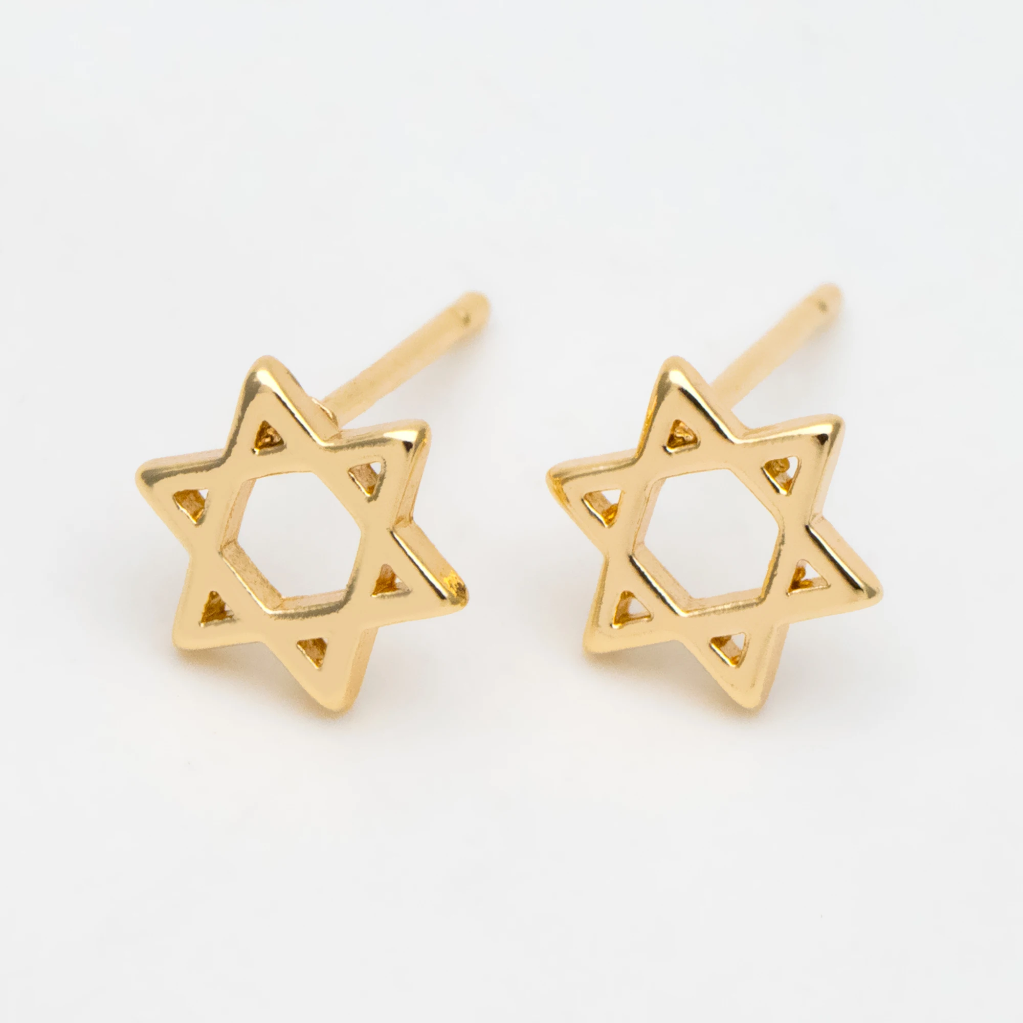 

10pcs Star Ear Posts, Real Gold Plated Brass, Geometric Earring Studs (#GB-3493)