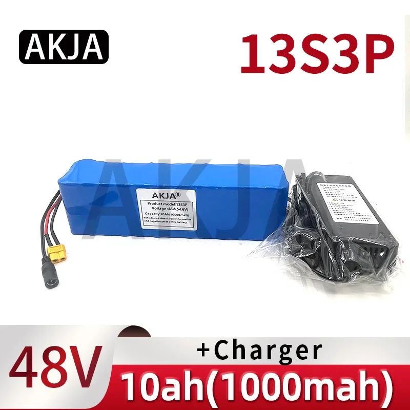 48V 10000Ah 18650 13S3P lithium ion battery scooter battery 48v 10ah electric bicycle battery XT60 plug 48V2A charger
48V 10000Ah 18650 13S3P lithium ion battery scooter battery 48v 10ah electric bicycle battery XT60 plug 48V2A charger