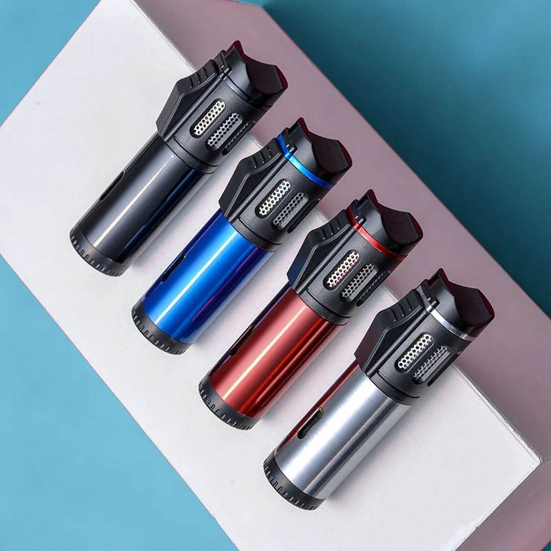 Portable Jet Flames Torch Turbo Gas Lighter Creative Butane Windproof Lighters Gadgets for Men Gift Smoking Cigar Accessory
Portable Jet Flames Torch Turbo Gas Lighter Creative Butane Windproof Lighters Gadgets for Men Gift Smoking Cigar Accessory