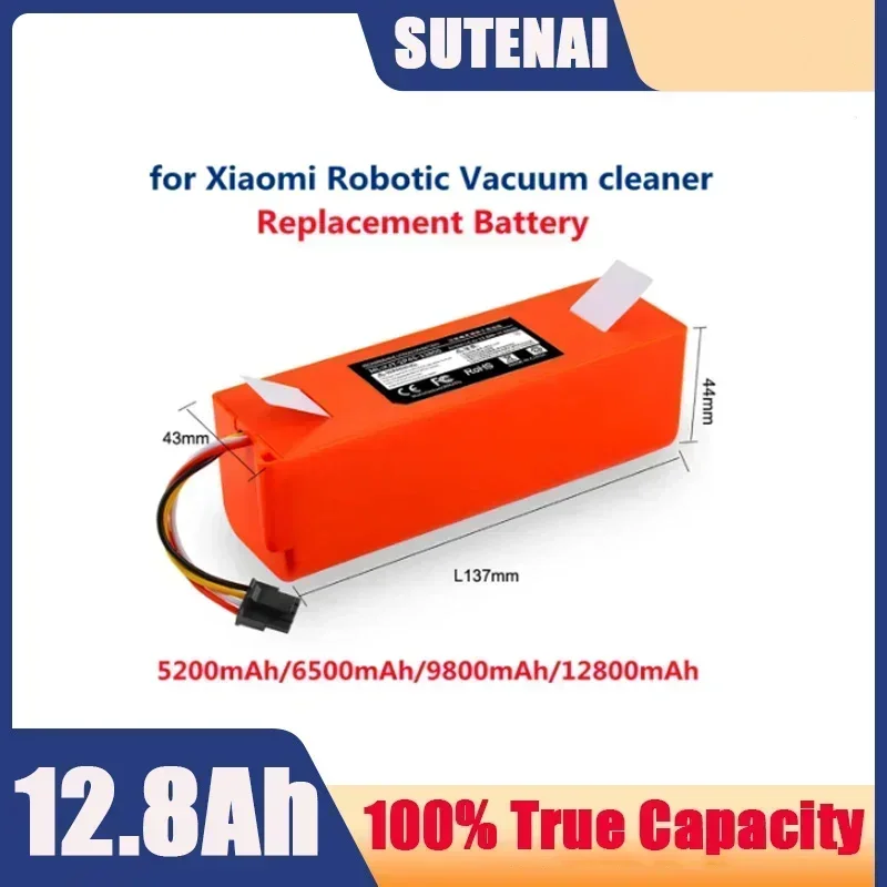 

BRR-2P4S-5200S 14.4V 12800mAh Robotic Vacuum Cleaner Replacement Battery For Xiaomi Roborock S55 S60 S65 S50 S51 S5 MAX S6 Parts