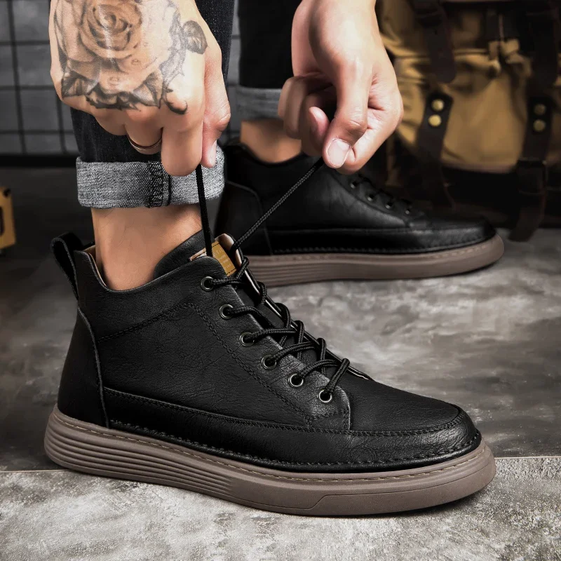Spring Boots Ankle Boots Outdoor Leather High Quality High-waisted Shoes Sports Thick Sole Men Boots Elastic Strap Casual Shoes
Spring Boots Ankle Boots Outdoor Leather High Quality High-waisted Shoes Sports Thick Sole Men Boots Elastic Strap Casual Shoes