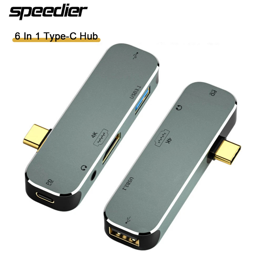 Многофункциональный концентратор 6 в 1 Type-C, разъем 3,55 мм, PD100W, USB3.0/USB2.0/USB3.1, USB-удлинитель, совместимый с HDMI
Многофункциональный концентратор 6 в 1 Type-C, разъем 3,55 мм, PD100W, USB3.0/USB2.0/USB3.1, USB-удлинитель, совместимый с HDMI