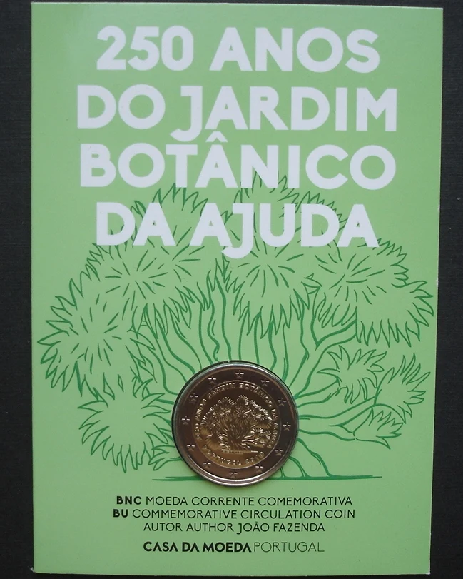 

Portugal 2018 Commemorative Coin Adouya Plant School 250 Th Anniversary 2 Euro Packaging Coin Card