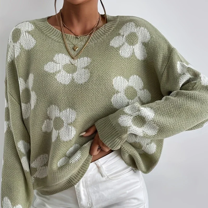 2024 Autumn Long Sleeve Knitted Sweater Women Floral Vintage Warm Sweaters O Neck Casual Winter Bottom Pullovers Knitwear 28227
2024 Autumn Long Sleeve Knitted Sweater Women Floral Vintage Warm Sweaters O Neck Casual Winter Bottom Pullovers Knitwear 28227