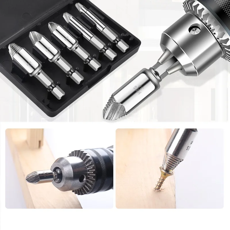 5pcs/set Damaged Screw Extractor Drill Bit Set Stripped Broken Screw Bolt Extractor Remover Easily Take Out Demolition Tools
5pcs/set Damaged Screw Extractor Drill Bit Set Stripped Broken Screw Bolt Extractor Remover Easily Take Out Demolition Tools
