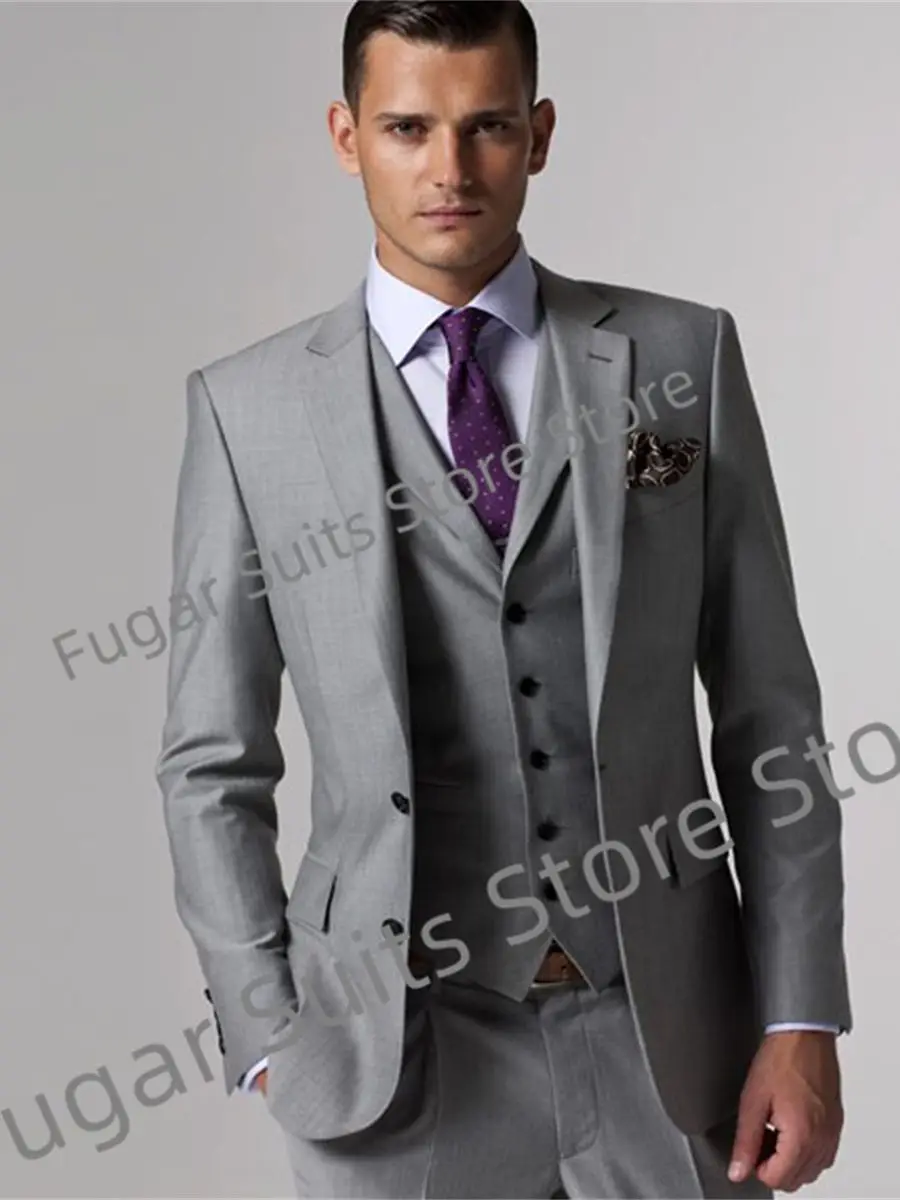 Clasic Gray Wedding Suits For Men Slim Fit Notched Lapel Groom Tuxedos 3 Pieces Sets Business Office Male Blazer Costume Homme
Clasic Gray Wedding Suits For Men Slim Fit Notched Lapel Groom Tuxedos 3 Pieces Sets Business Office Male Blazer Costume Homme